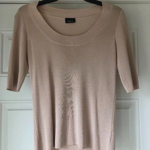 AKRIS Silk 3/4 Sleeve Sweater, Light Pink, Size S